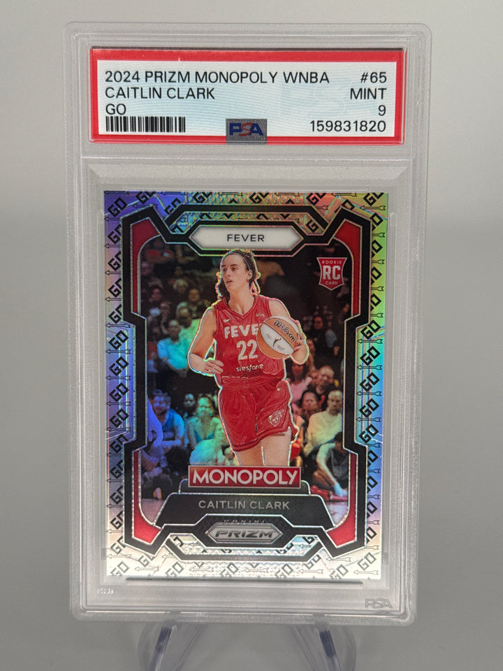 Caitlin Clark 2024 Panini Prizm Monopoly GO Rookie, PSA 9 Mint