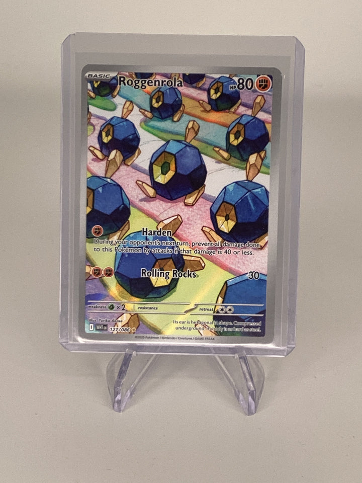 Pokemon TCG 2025 Roggenrola White Flare Full Art Illustration Rare, 127/086