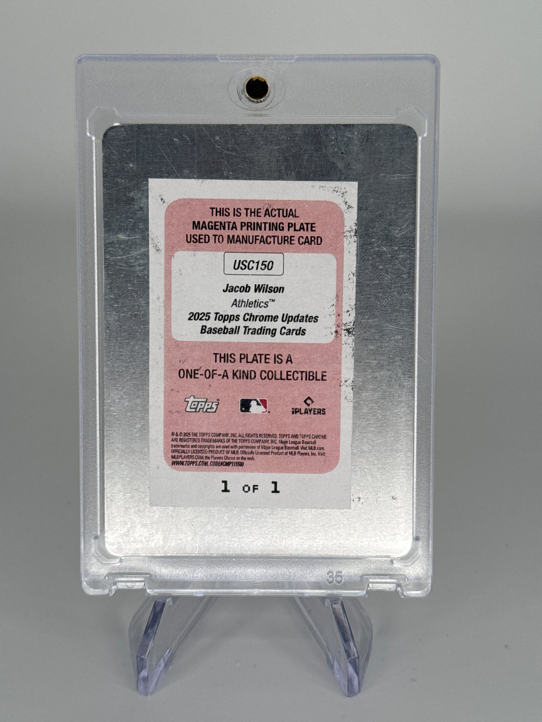 Jacob Wilson 2025 Topps Chrome Update Magenta Printing Plate 1/1 Rookie