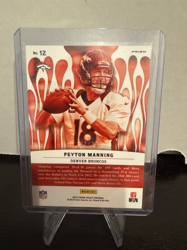 Peyton Manning 2013 Panini Select Hot Stars Prizm, 07/25