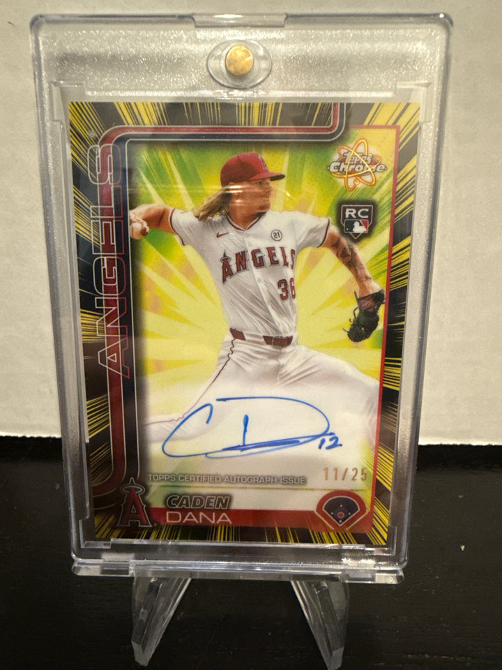 Caden Dana 2025 Topps Chrome Update Radiating Rookie Auto, 11/25