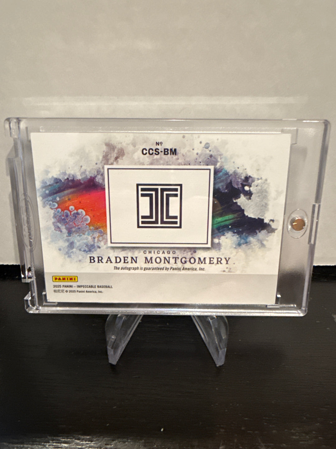 Braden Montgomery 2025 Panini Impeccable Canvas Creations 1 of 1 Auto