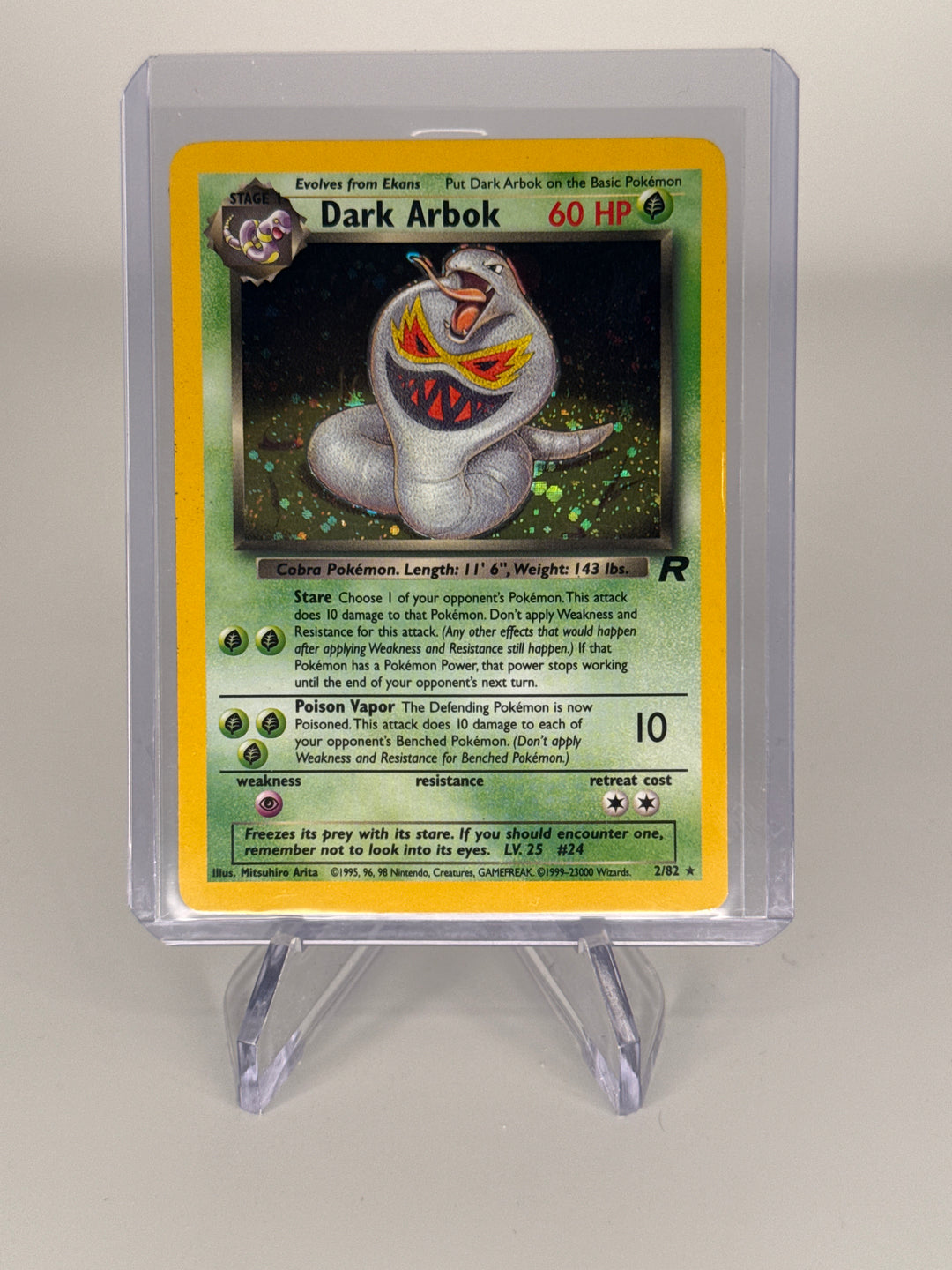 Pokemon TCG 2000 Dark Arbok Team Rocket Holofoil, 2/82