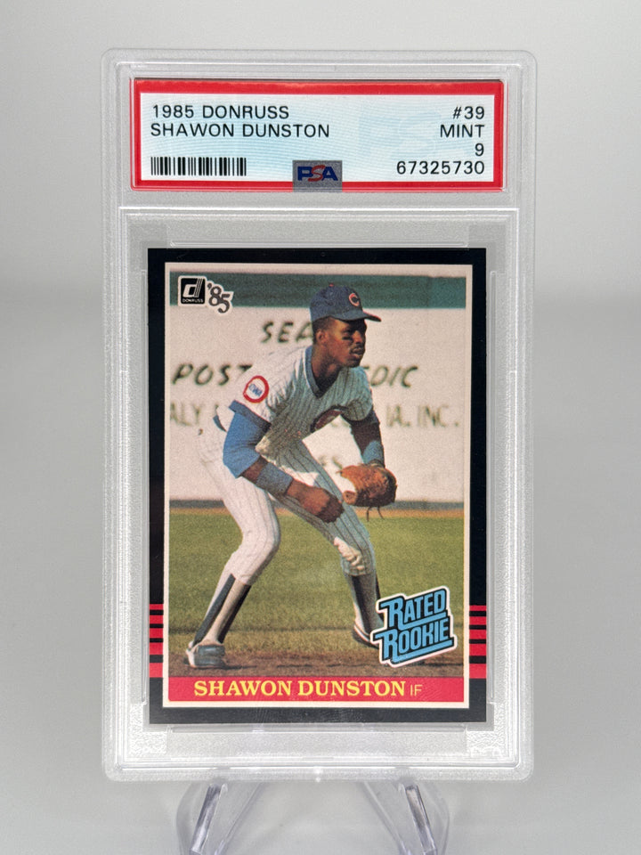 Shawon Dunston 1985 Donruss Rated Rookie, PSA 9 Mint