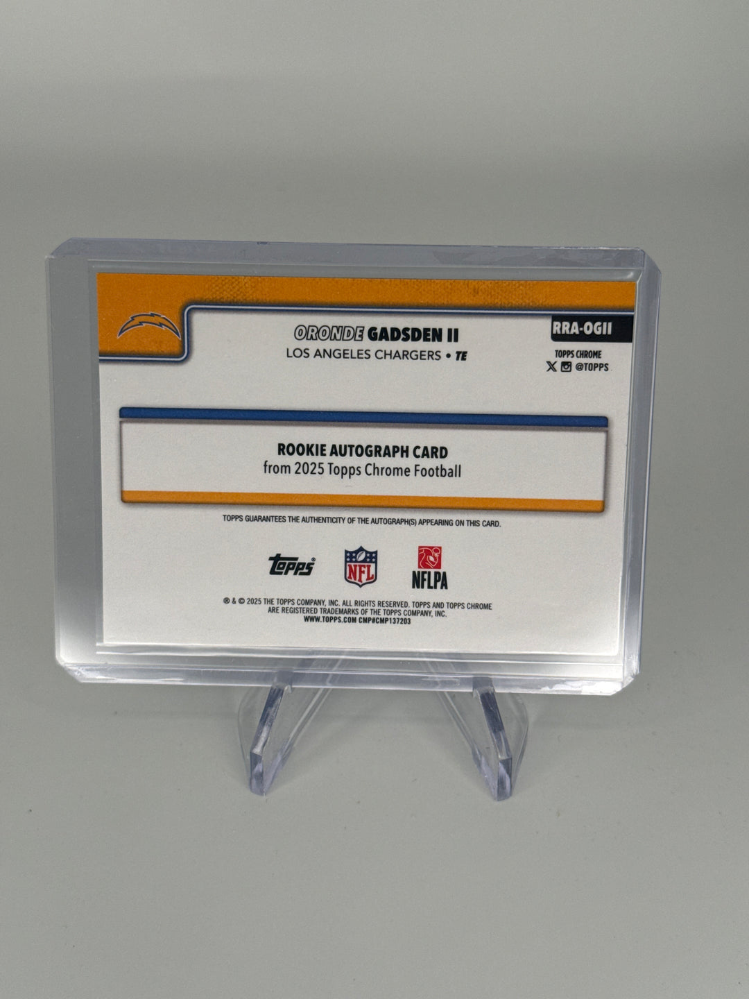 Oronde Gadsden 2025 Topps Chrome Green Refractor Rookie Auto, 35/99