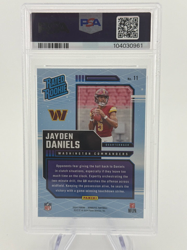 Jayden Daniels 2024 Donruss Retro Series Rated Rookie, PSA 10 Gem Mint