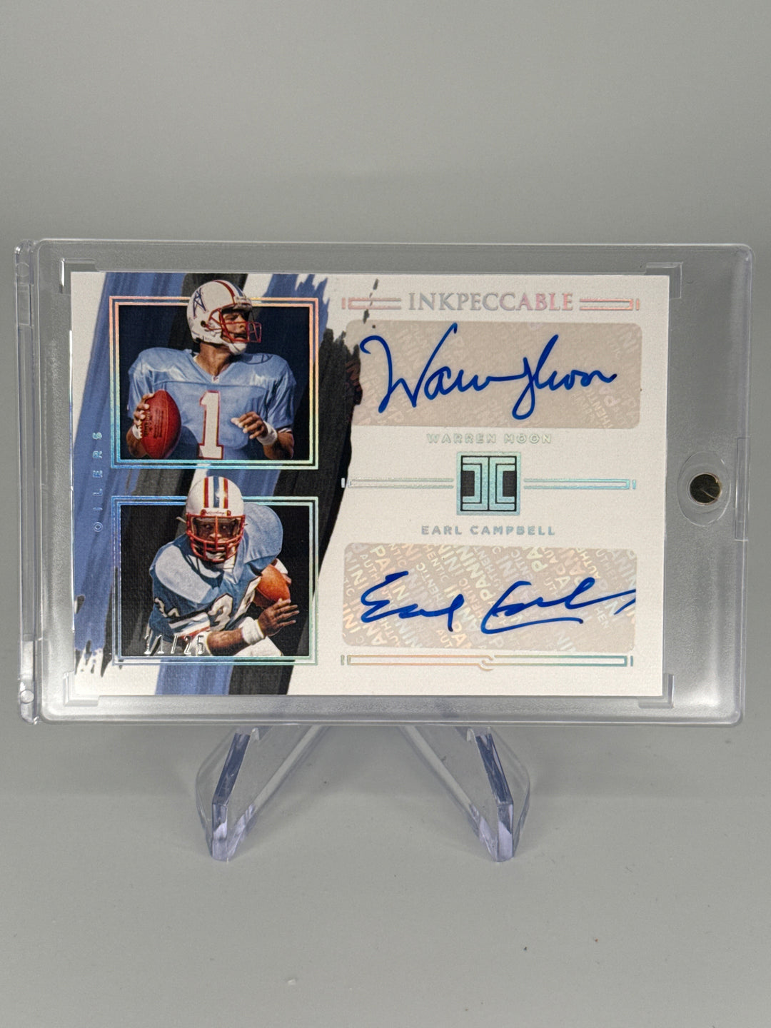 Warren Moon/Earl Campbell 2021 Panini Impeccable Dual Auto, 11/25