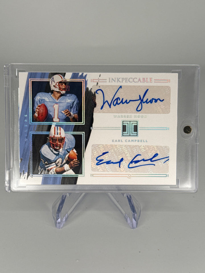 Warren Moon/Earl Campbell 2021 Panini Impeccable Dual Auto, 11/25