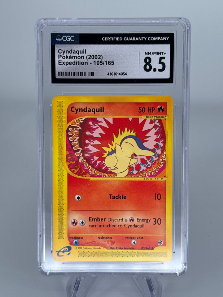 Pokemon TCG 2002 Cyndaquil Expedition, 105/165, CGC 8.5