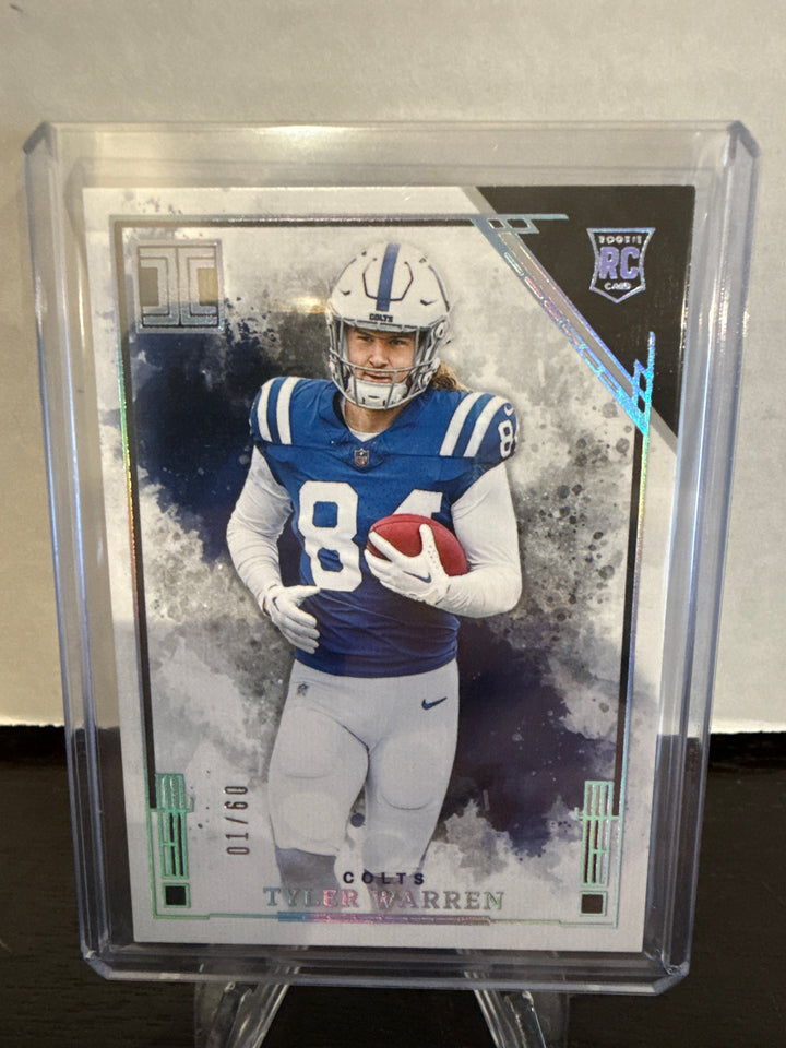 Tyler Warren 2025 Panini Impeccable Silver Parallel Rookie, 01/60