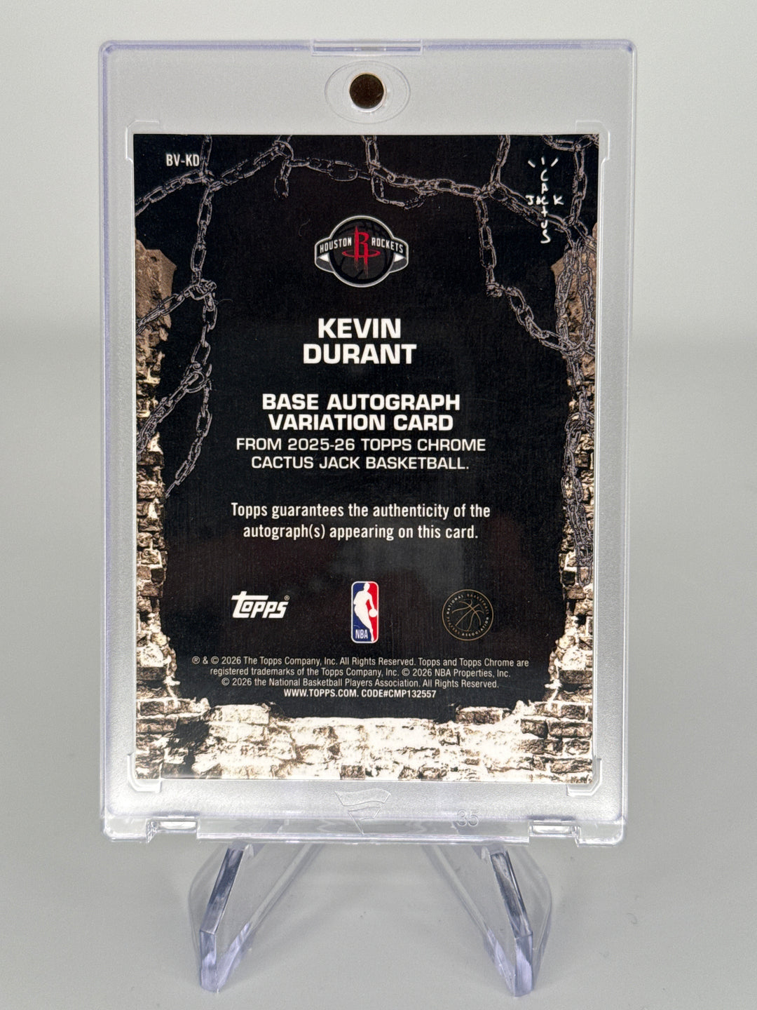 Kevin Durant 2026 Topps Chrome Cactus Orange Refractor Variation Auto, 18/25