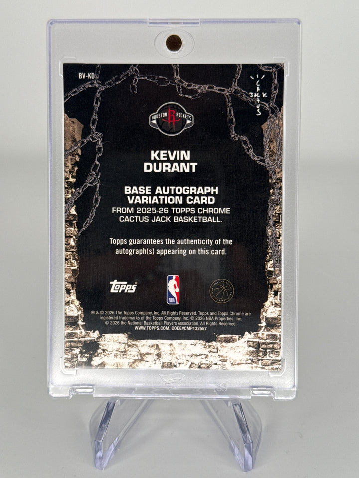 Kevin Durant 2026 Topps Chrome Cactus Orange Refractor Variation Auto, 18/25
