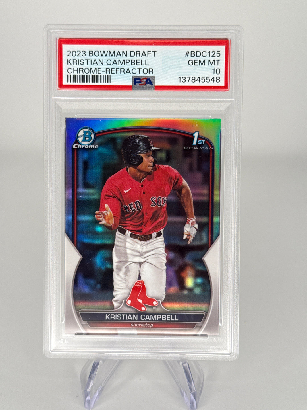 Kristian Campbell 2023 Bowman Chrome Draft 1st Refractor, PSA 10 Gem Mint