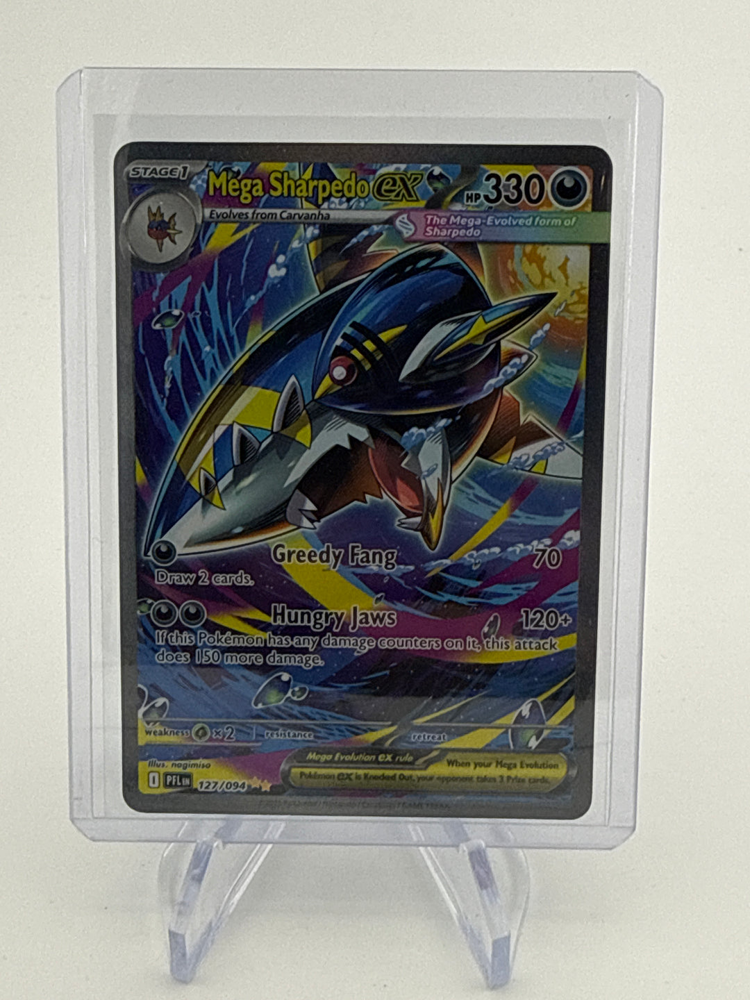 Pokemon TCG 2025 Mega Sharpedo EX Phantasmal Flames Special Illustration Rare, 127/094