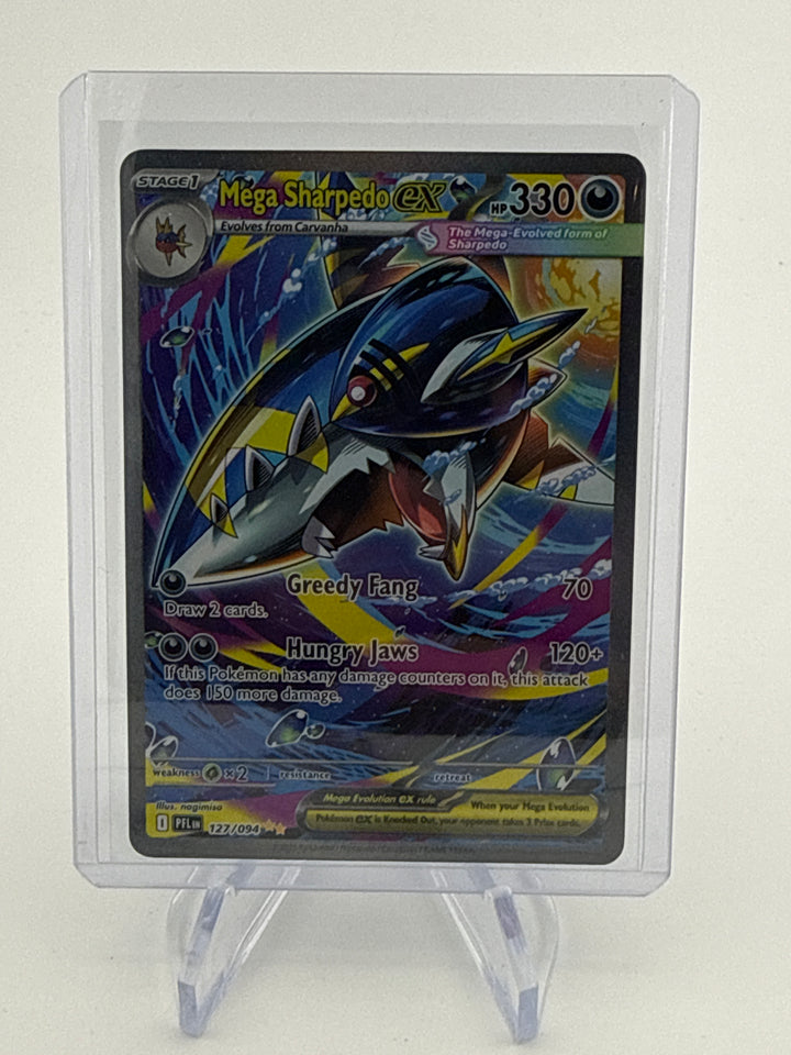 Pokemon TCG 2025 Mega Sharpedo EX Phantasmal Flames Special Illustration Rare, 127/094
