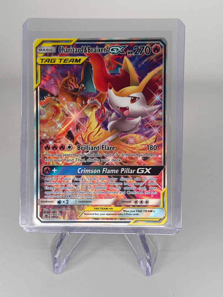 Pokemon TCG 2019 Charizard & Braixen-GX SM Black Star Promo Full Art Holofoil, SM230
