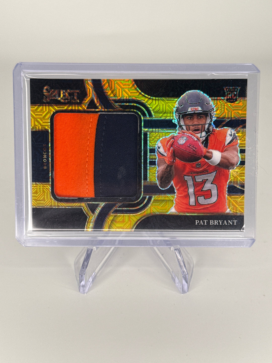 Pat Bryant 2025 Panini Select Gold Jumbo Rookie Relic, 08/10