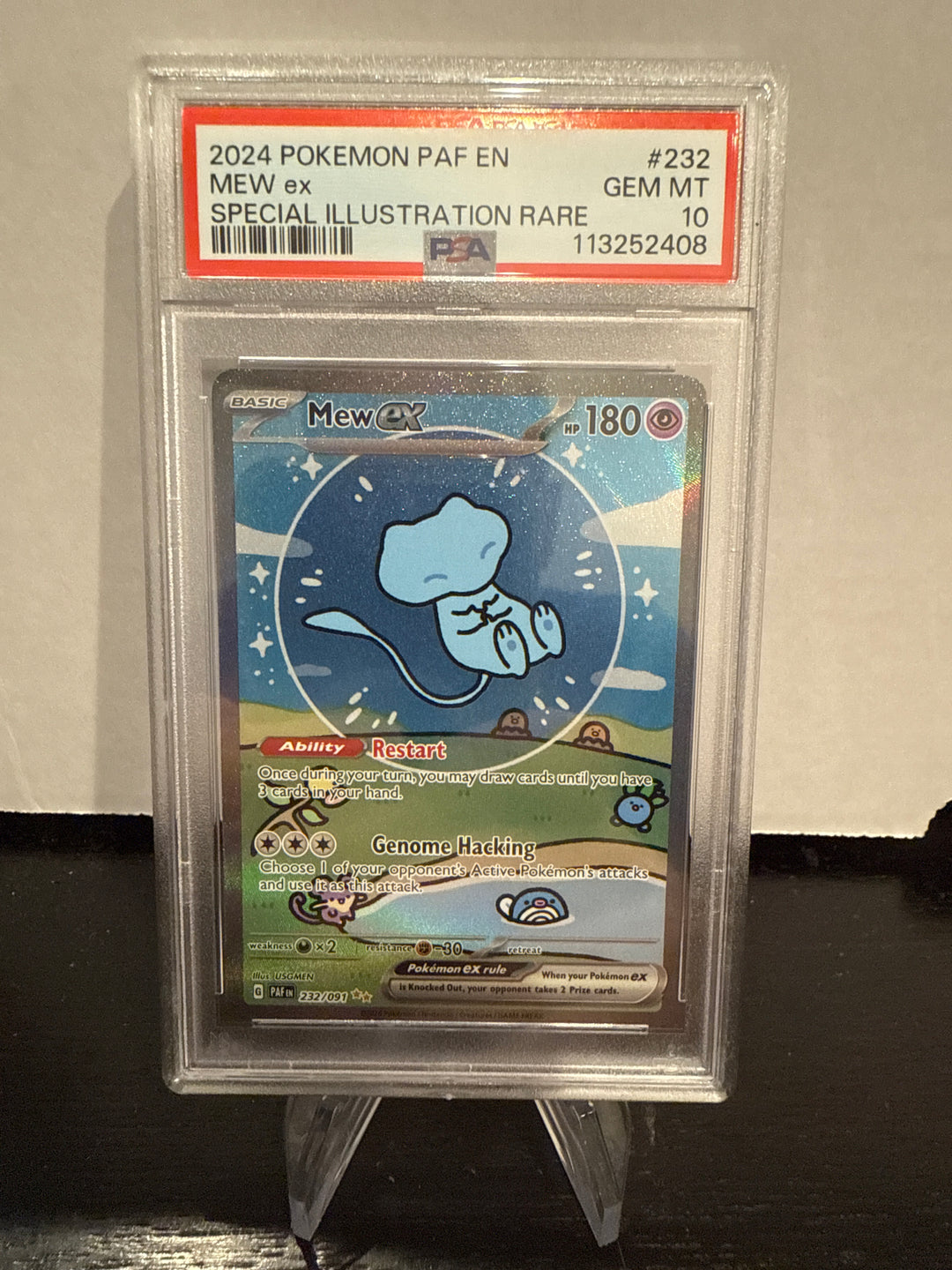 Pokémon TCG 2024 Mew EX Paldean Fates Special Illustration Rare, 232/091, PSA 10 Gem Mint