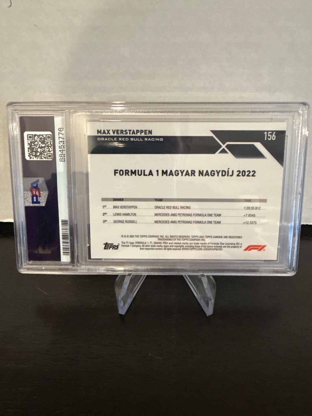 Max Verstappen 2023 Topps Chrome F1 Gold Checker Flag, 23/50, PSA 10 Gem Mint