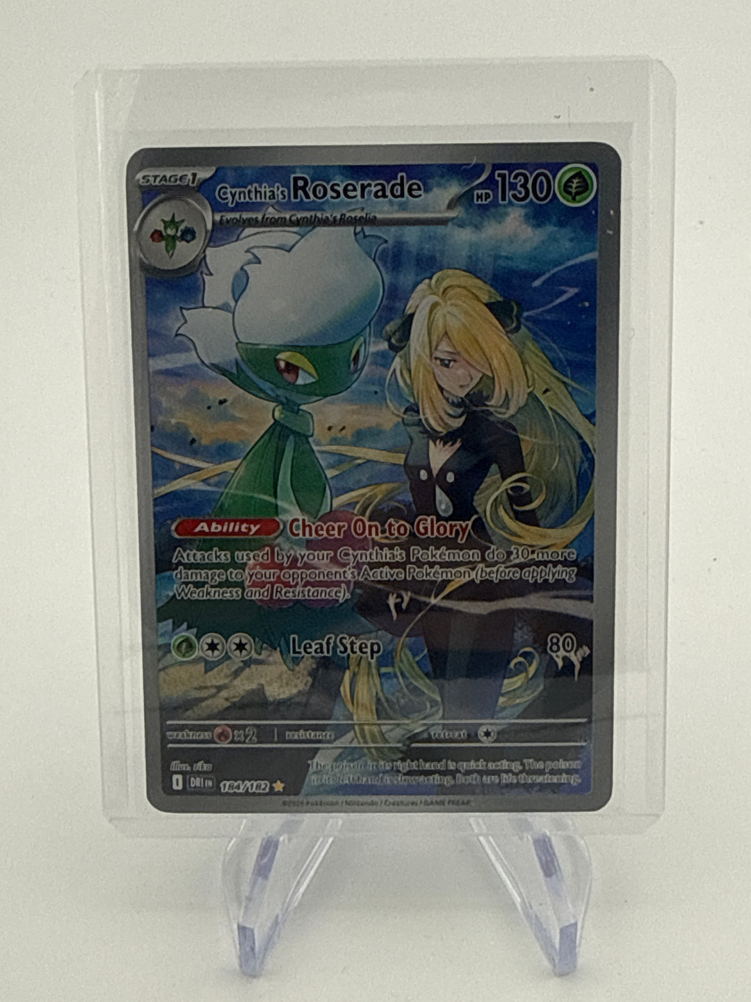 Pokemon TCG 2025 Cynthia's Roserade Destined Rivals Full Art Illustration Rare, 184/182