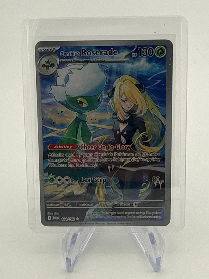 Pokemon TCG 2025 Cynthia's Roserade Destined Rivals Full Art Illustration Rare, 184/182