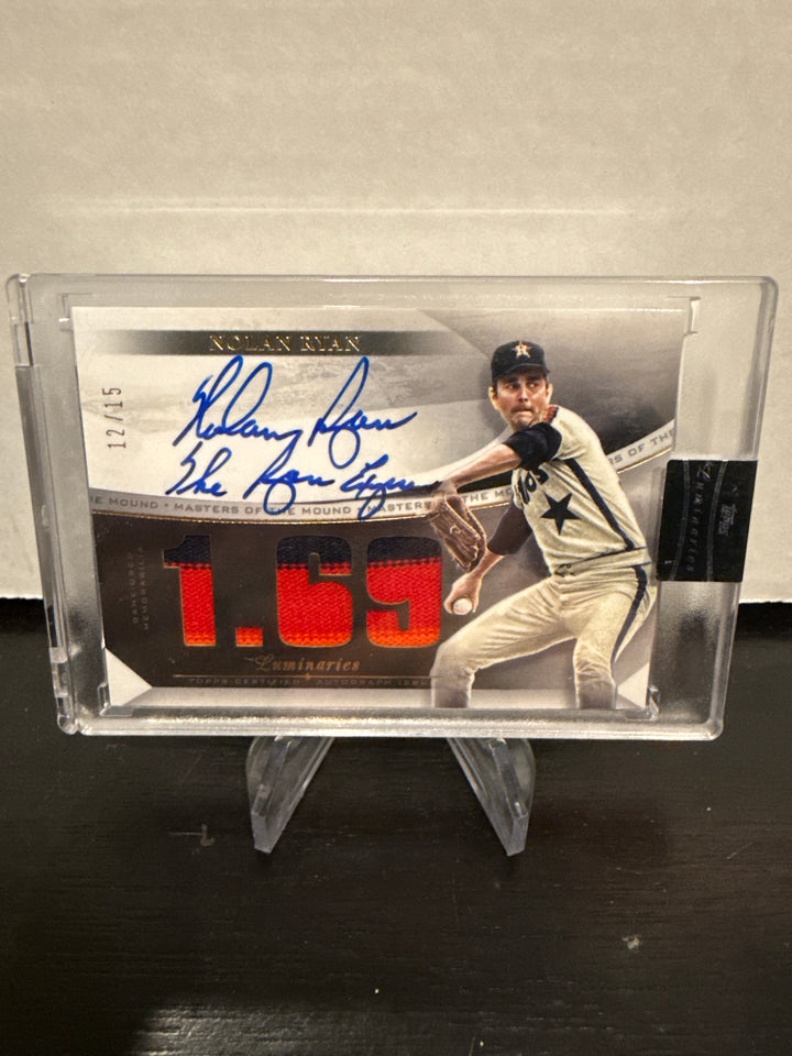 Nolan Ryan 2021 Topps Luminaries Masters of the Mound Auto Relic, 12/15