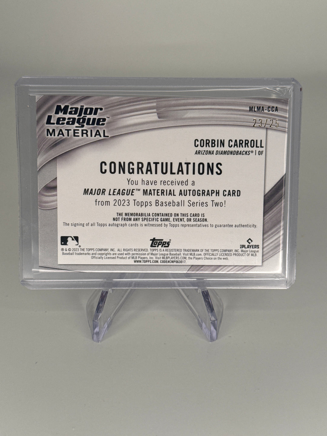 Corbin Carroll 2023 Topps Series 2 Orange Rookie Patch Auto, 23/25