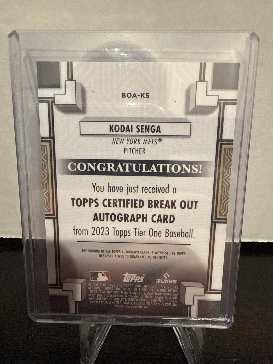 Kodai Senga 2023 Topps Tier One Break Out Rookie Auto, 207/249