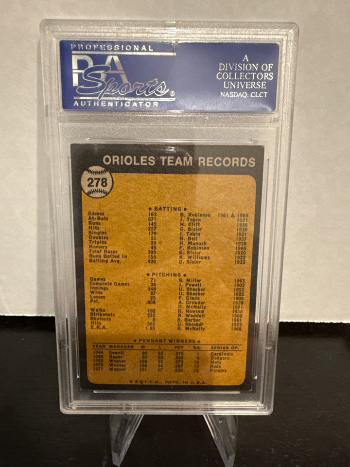 1973 Topps Orioles Team, PSA 6