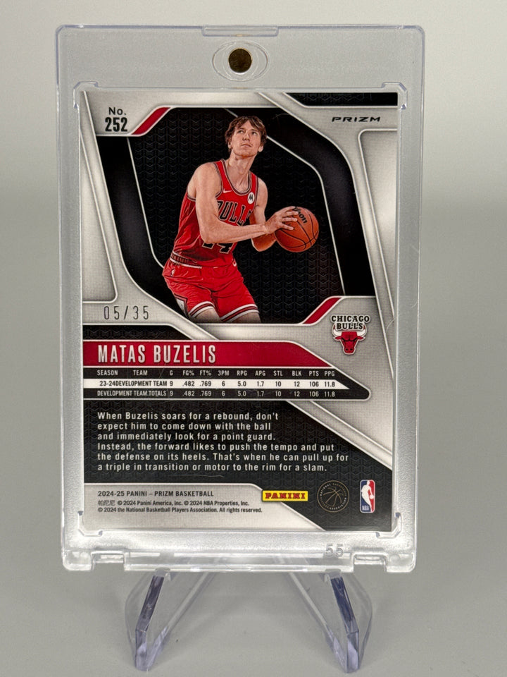 Matas Buzelis 2024 Panini Prizm Blue Shimmer Rookie, 05/35