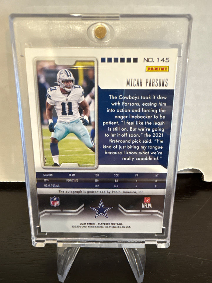 Micah Parsons 2021 Panini Playbook Rookie Auto, 42/99