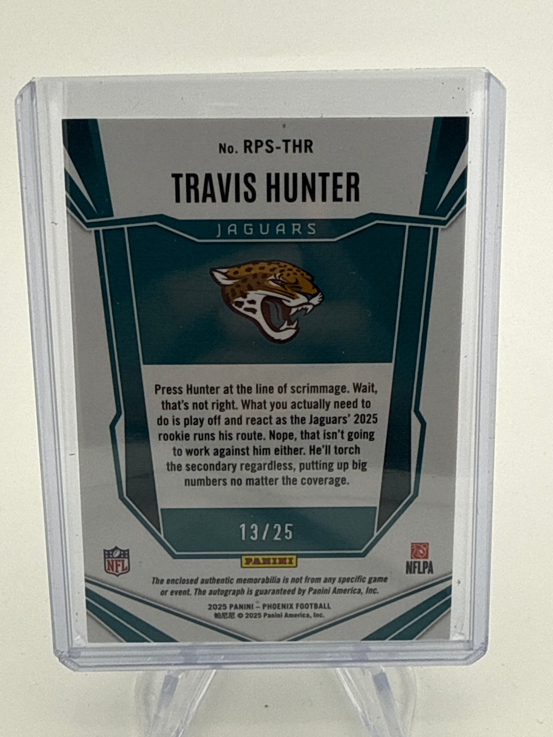 Travis Hunter 2025 Panini Phoenix Rookie Patch Auto Green, 13/25