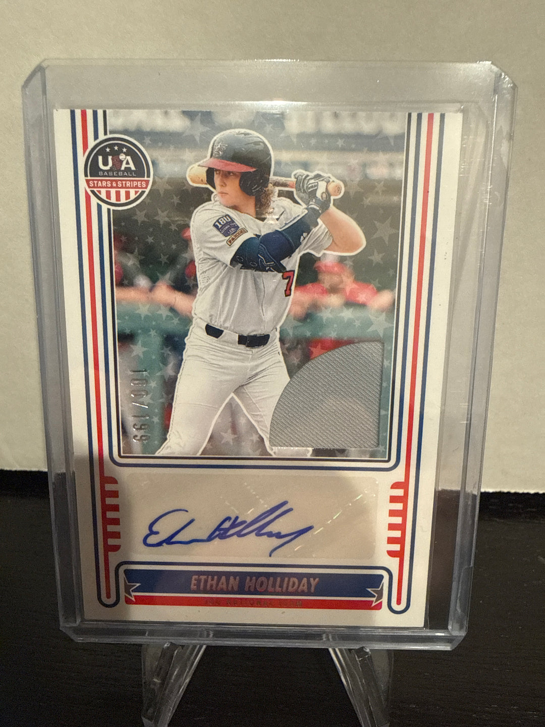 Ethan Holliday 2025 Panini USA Stars & Stripes Patch Auto, 100/199