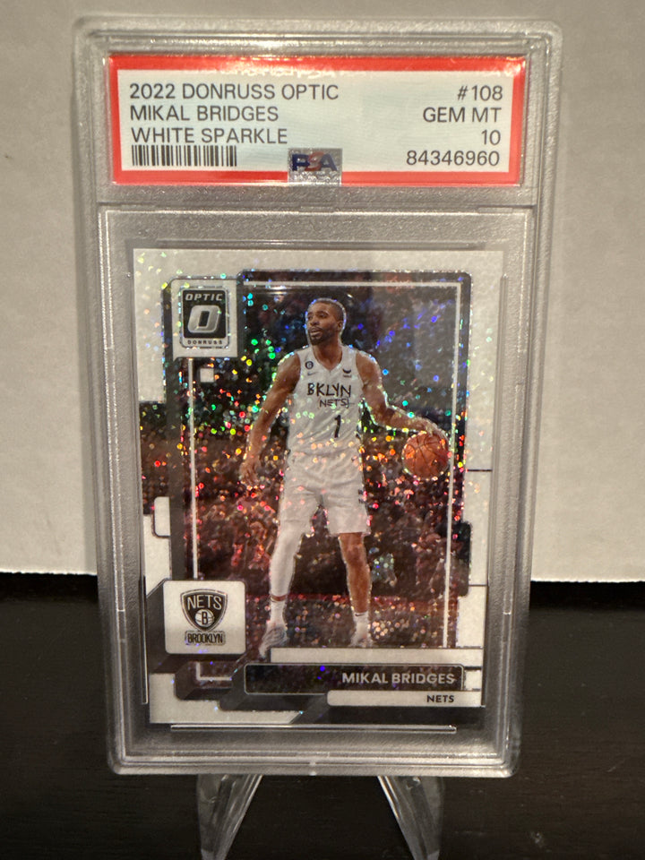 Mikal Bridges 2022 Panini Donruss Optic White Sparkle, PSA 10 Gem Mint