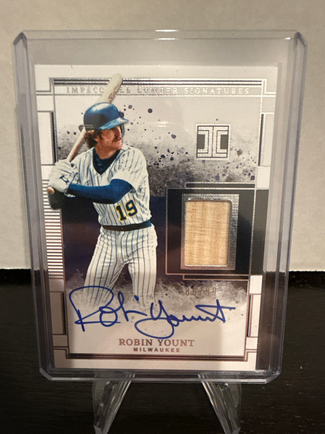 Robin Yount 2024 Panini Impeccable Lumber Signatures, 80/99