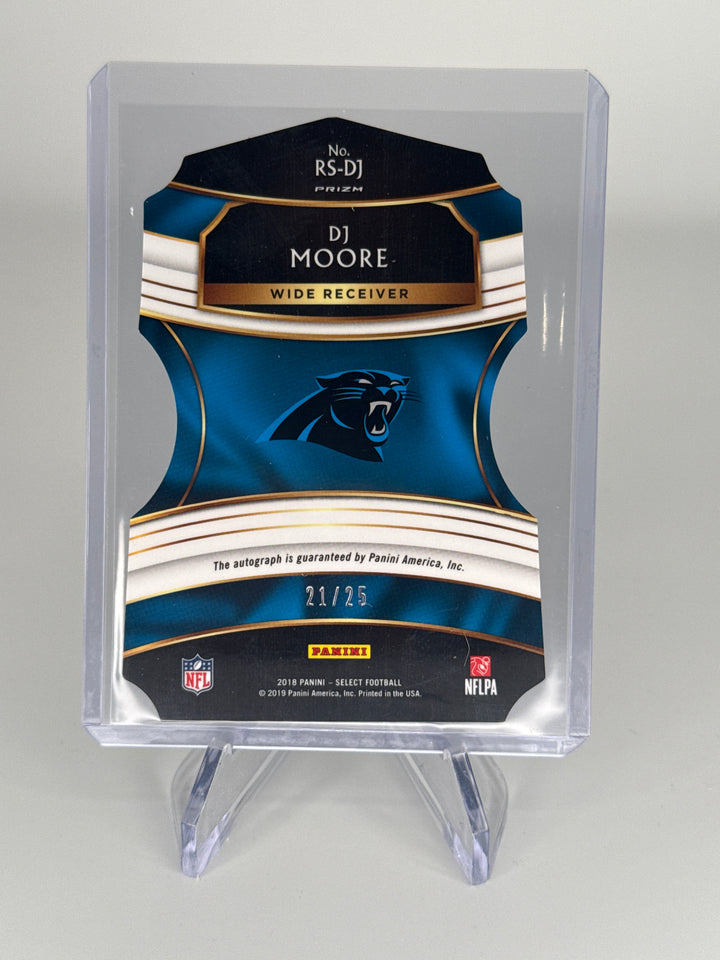 DJ Moore 2018 Panini Select Tie Die, Die Cut Rookie Auto, 21/25