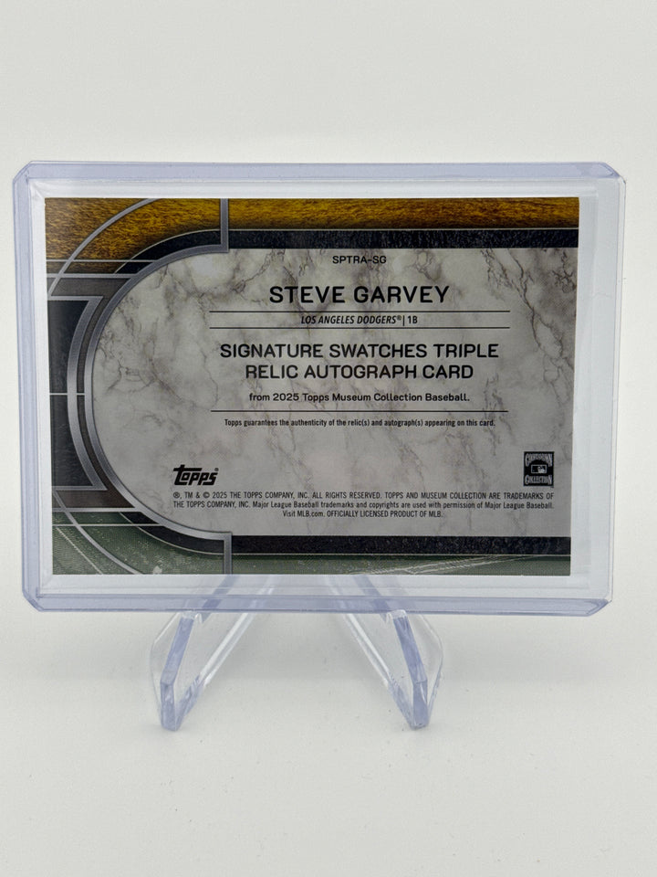 Steve Garvey 2025 Topps Museum Collection Triple Relic Auto, 103/199