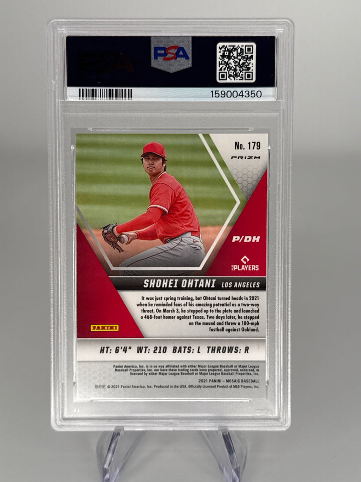 Shohei Ohtani 2021 Panini Mosaic Reactive Red Mosaic, PSA 10 Gem Mint