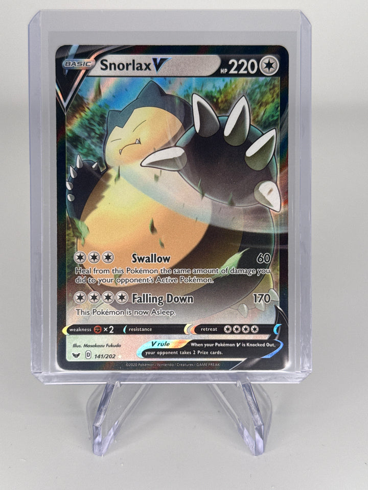 Pokemon TCG 2020 Snorlax V Sword & Shield Holo, 141/202