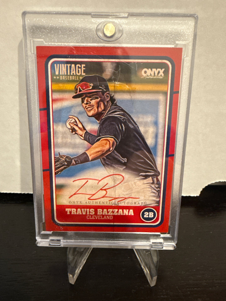 Travis Bazzana 2025 Onyx Vintage Baseball Auto, Red, 04/25