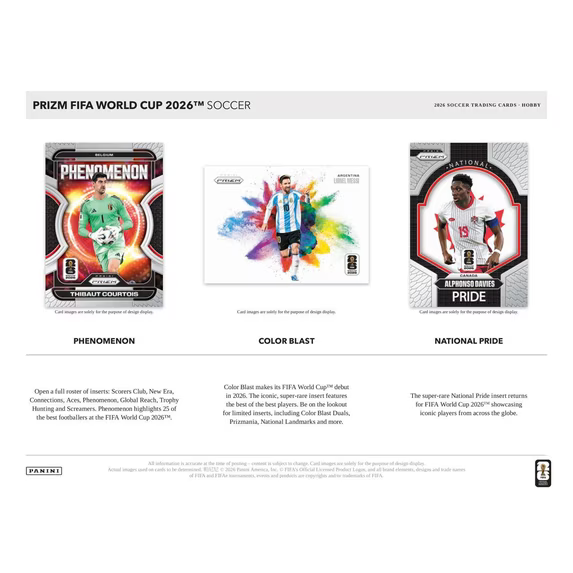 Three soccer trading card packs with different designs on a white background