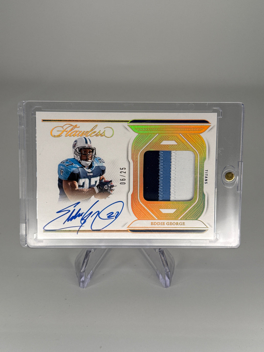 Eddie George 2023 Panini Flawless Distinguished Patch Auto, 06/25