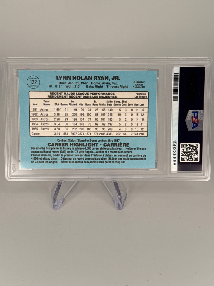 Nolan Ryan 1986 Leaf, PSA 9 Mint