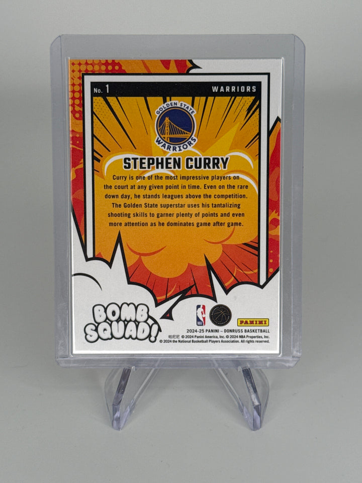 Stephen Curry 2024 Panini Donruss Bomb Squad Pink Laser Holo, 35/50