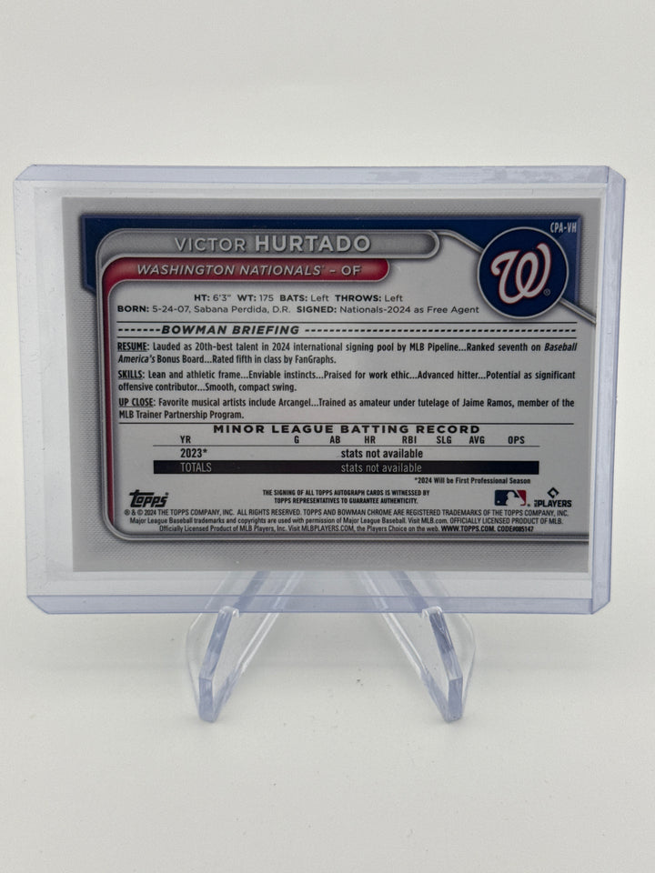 Victor Hurtado 2024 Bowman Chrome Gold Mini Diamond 1st Auto, 01/50