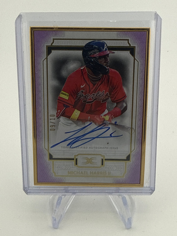Michael Harris 2024 Topps Definitive Collection Gold Frame Auto, 09/10