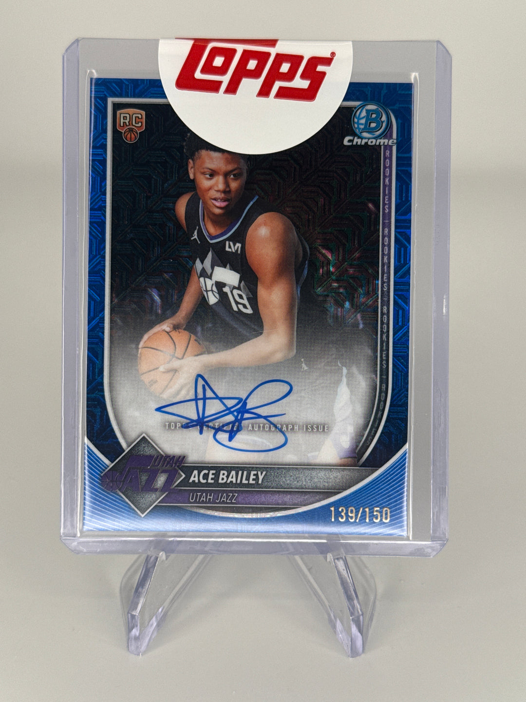 Ace Bailey 2025 Bowman Chrome Mega Box Blue Refractor Rookie Auto, 139/150