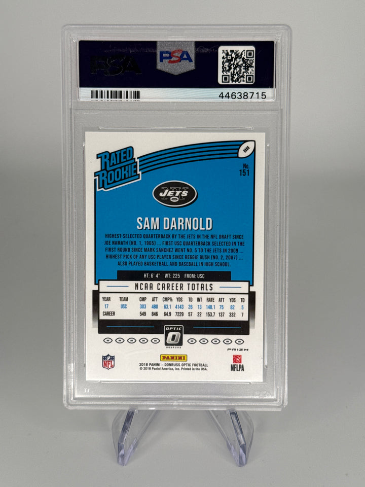 Sam Darnold 2018 Panini Donruss Optic Pink Rated Rookie, PSA 10 Gem Mint