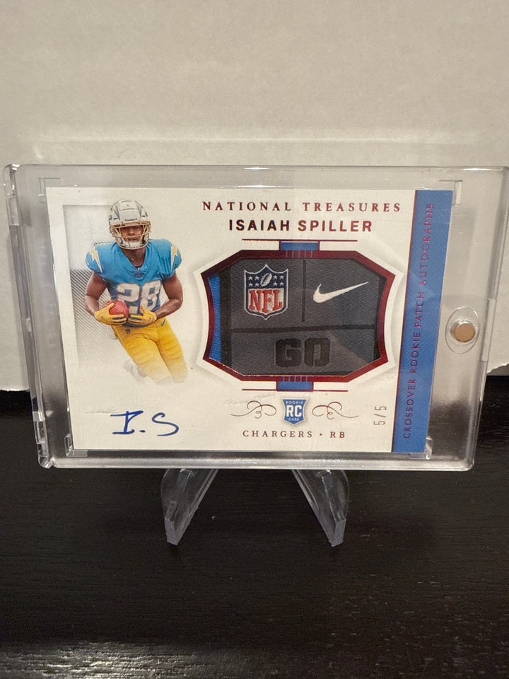 Isaiah Spiller 2022 Panini National Treasures Rookie Jersey Tag Auto, 5/5