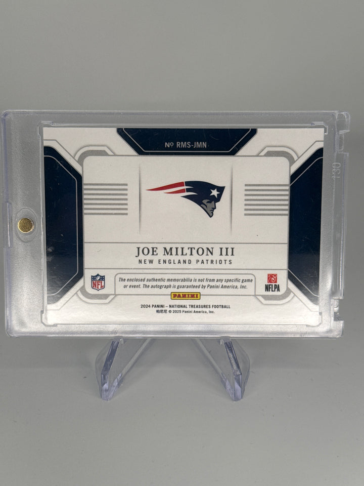 Joe Milton 2024 Panini National Treasures Rookie Patch Auto, 16/19